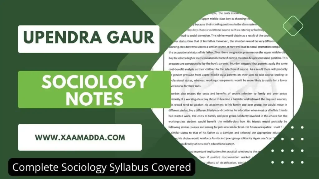 upendra gaur sociology notes